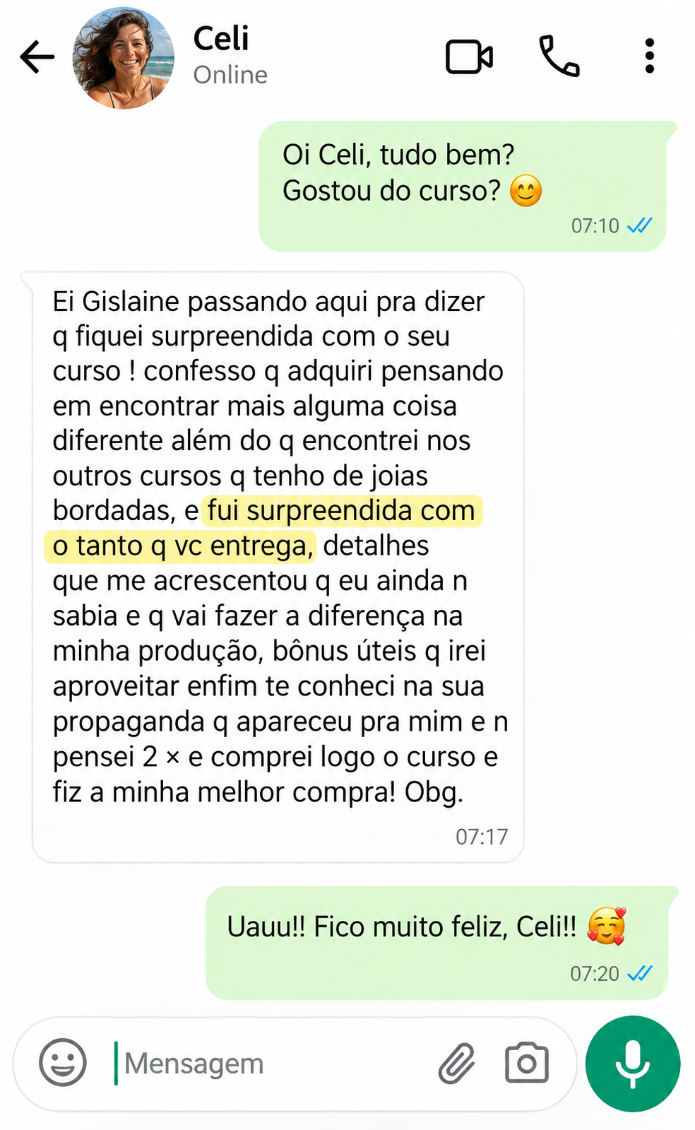 Depoimento aluna 6