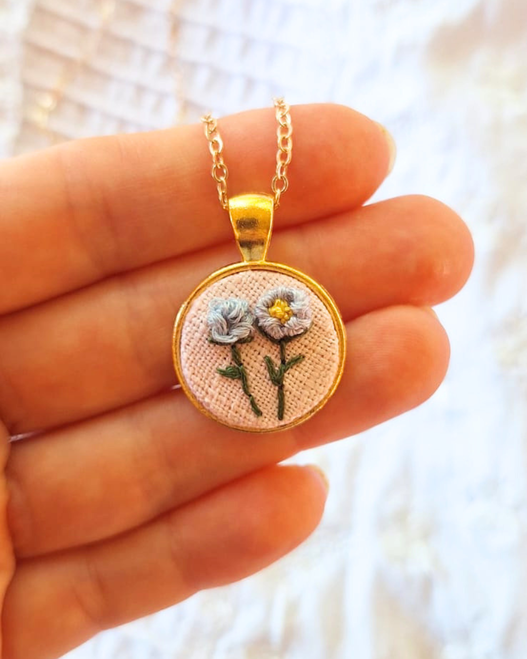 Pingente Dourado florzinha dupla
