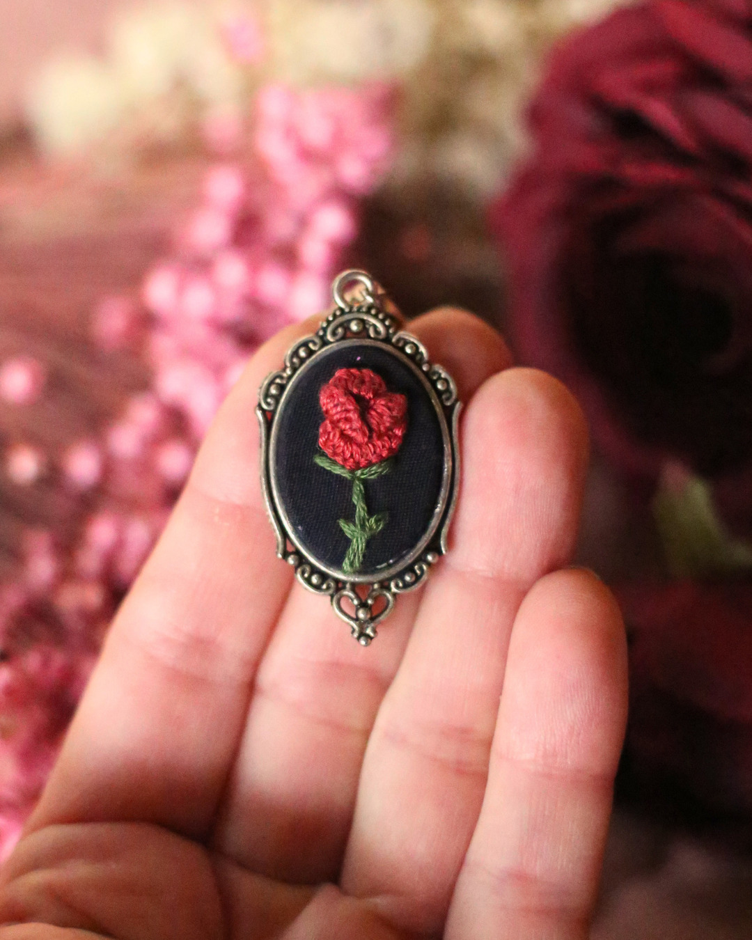 Rosa 3D Menor Fundo Preto